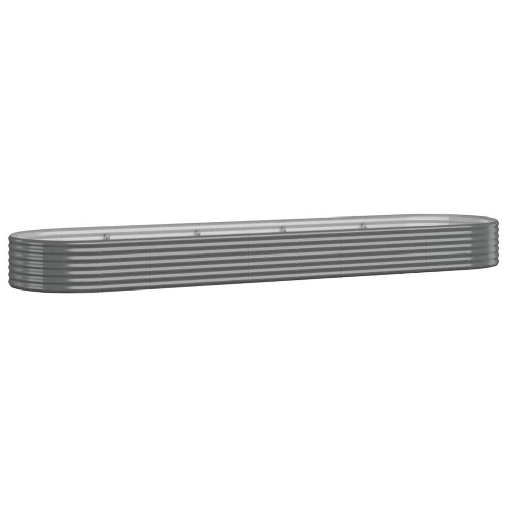 Lit surélevé de jardin acier galvanisé 396x100x36cm gris
