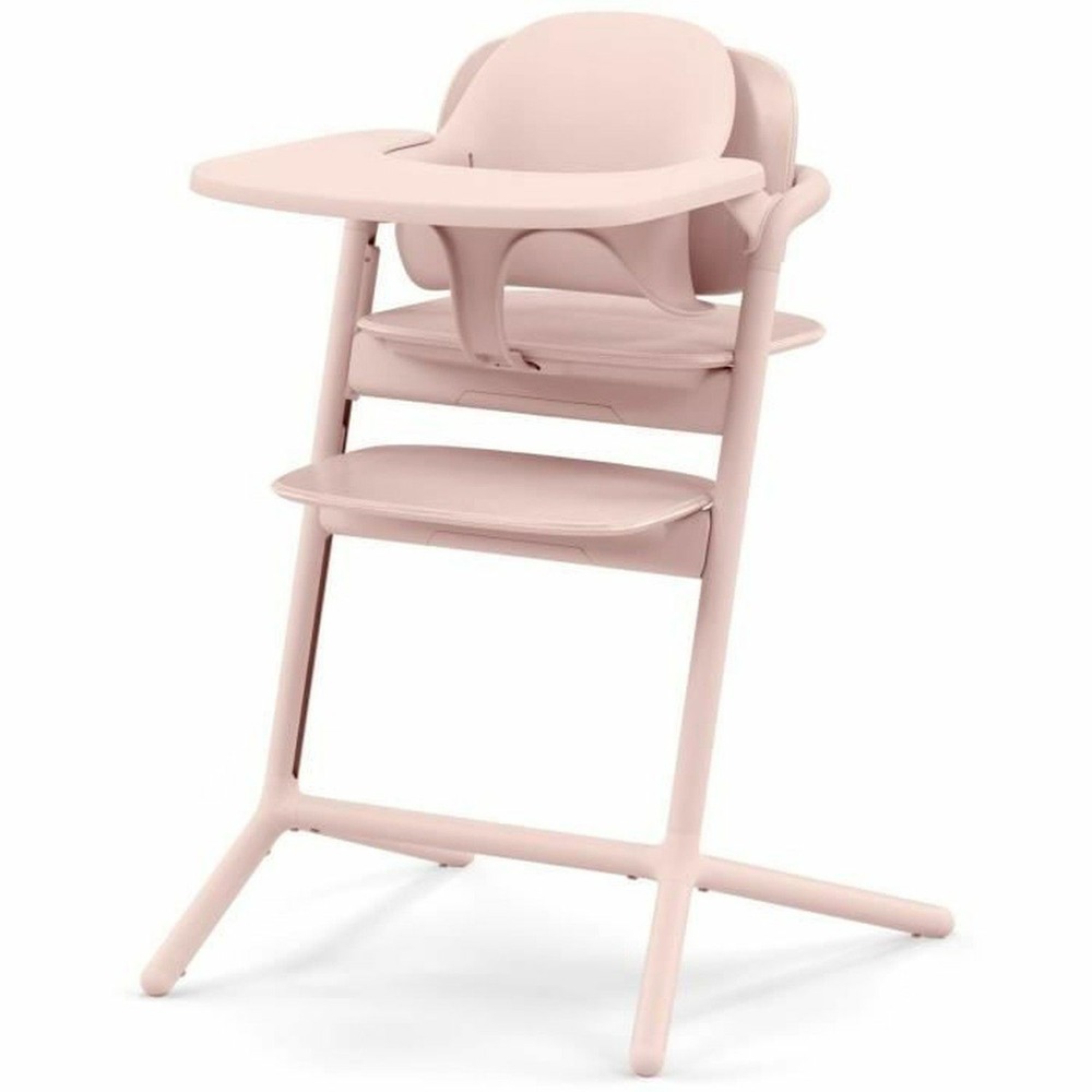 Chaise haute évolutive 3 en 1 lemo 2 - rose - réglable hauteur et profondeur - set bébé