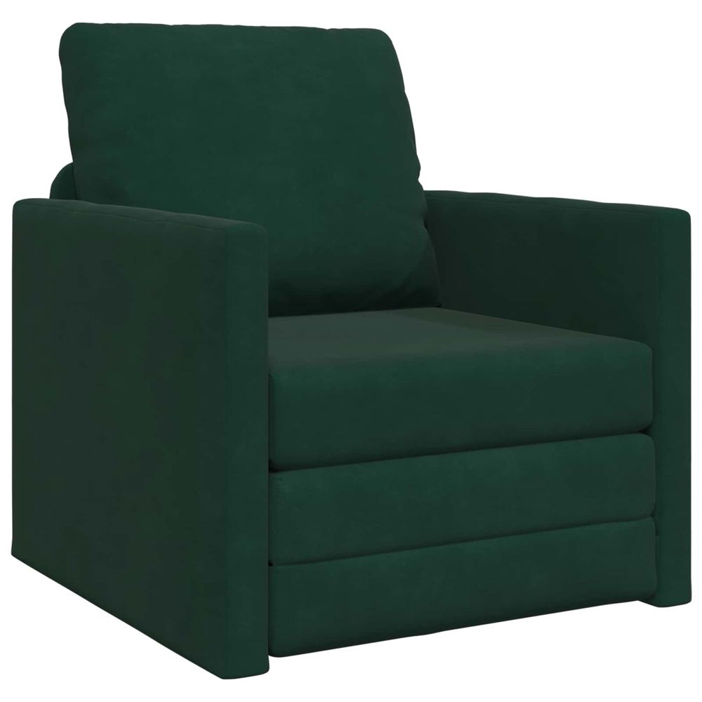 Canapé-lit vert foncé 74 x 77 x 81 cm velours