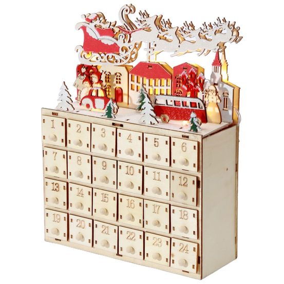 Calendrier de l'avent père noël avec son traineau