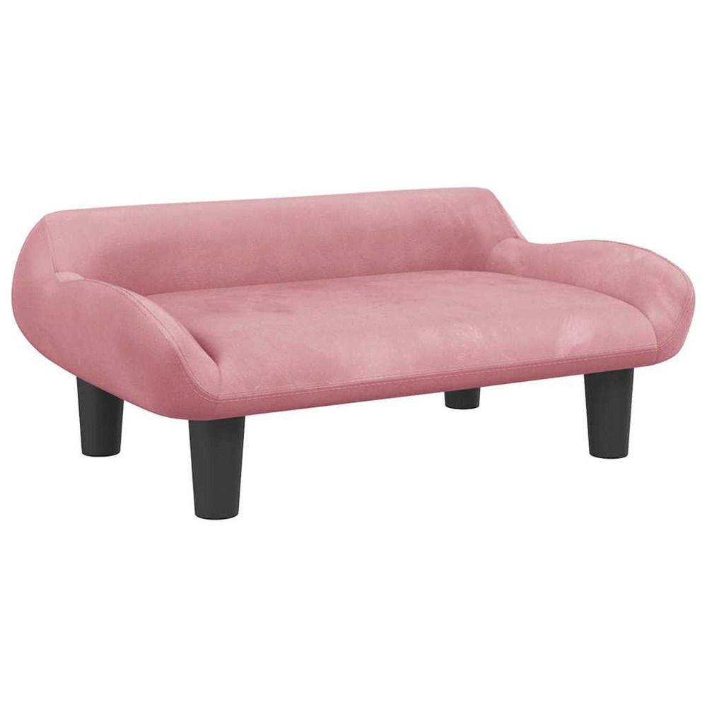 Lit pour chien rose 70x40x24 cm velours