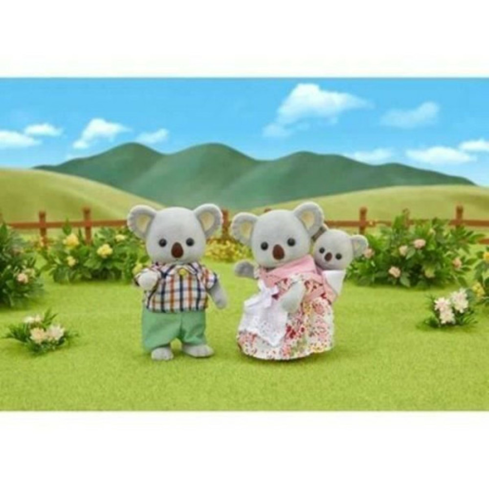 Famille koala sylvanian - - 5310 - articulée et habillée - gris