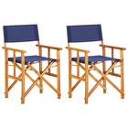 Chaises de metteur en scène 2 pcs bois massif d'acacia bleu