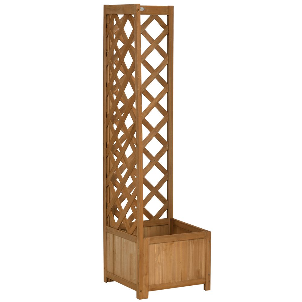 Jardinière d'angle avec treillis en bois pour plantes grimpantes balcon 40x40x145 cm