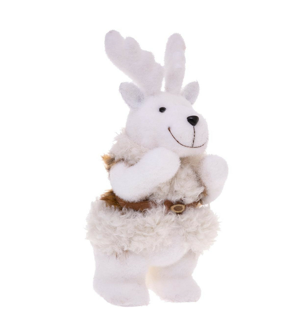 Déco de noël renne royal gilet en fourrure