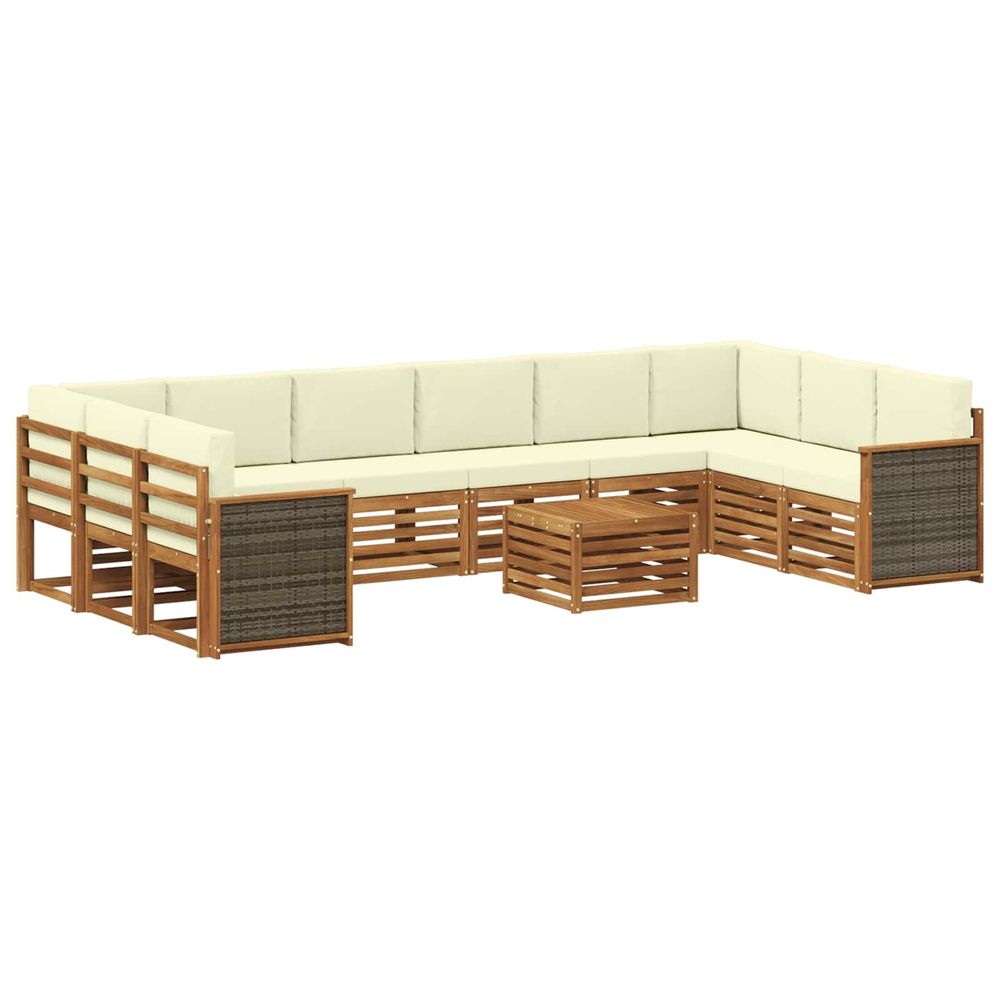 Ensemble de canapés d'extérieur 8 pc naturel et crème