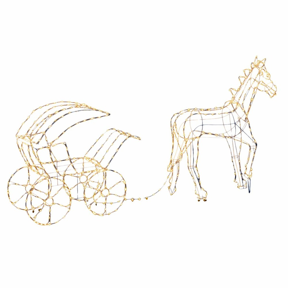 Déco calèche en tube lumineux 600 led blanc avec 8 jeux de lumière