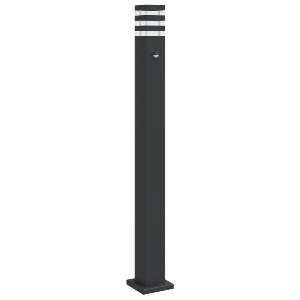 Lampadaire d'extérieur avec capteur noir 110 cm aluminium