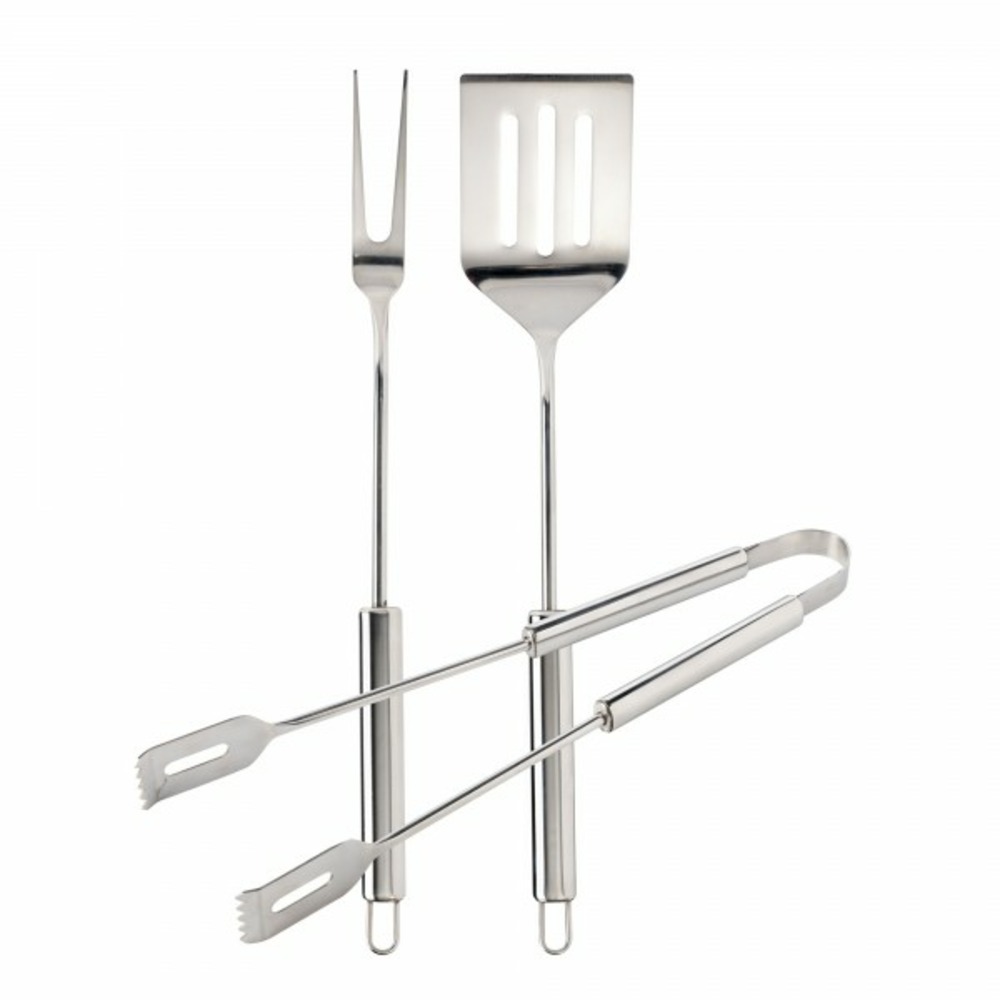 Set pince + fourchette + spatule inox cook'in garden