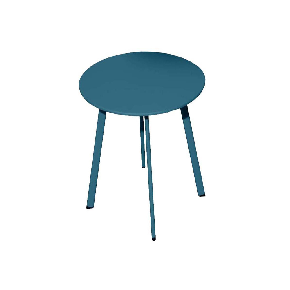 Table basse de jardin en acier massai 50 cm bleu