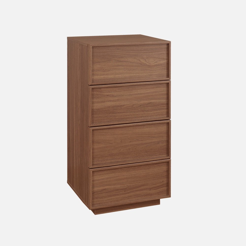 Commode chiffonnier 4 tiroirs effet bois - l 48 x p 43 x h 98,5cm - kuba