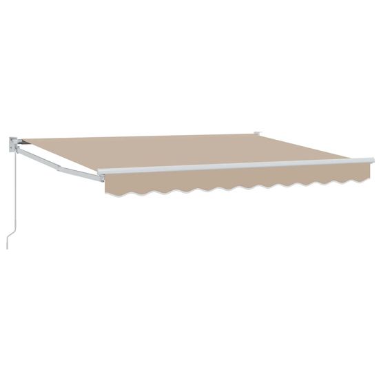 Auvent rétractable beige 3,5 x 2 m 100% polyester et aluminium