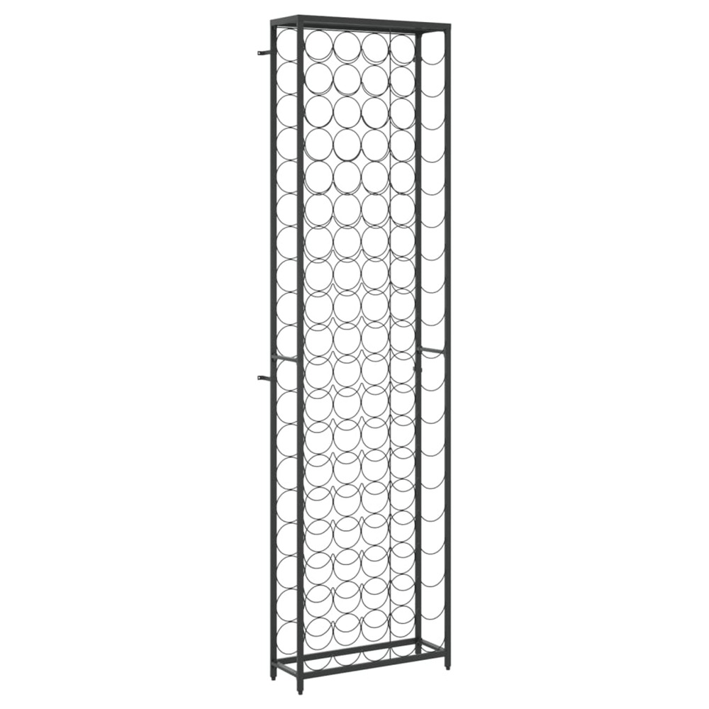 Casier à bouteilles de 95 bouteilles noir 54x18x200cm fer forgé