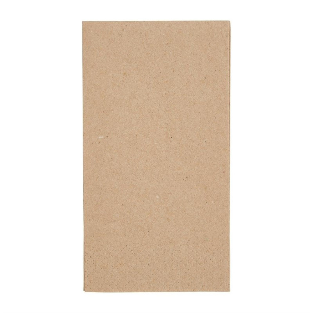 Serviettes snacking recyclées 2 plis pliage 1/8 recyclable 330 mm kraft - lot de 2000 - fiesta