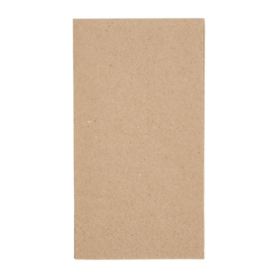 Serviettes snacking recyclées 2 plis pliage 1/8 recyclable 330 mm kraft - lot de 2000 - fiesta