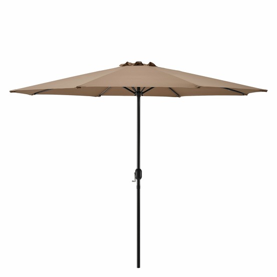 Parasol de jardin solide résistant au rayonnement uv imperméable polyester acier 300 cm beige