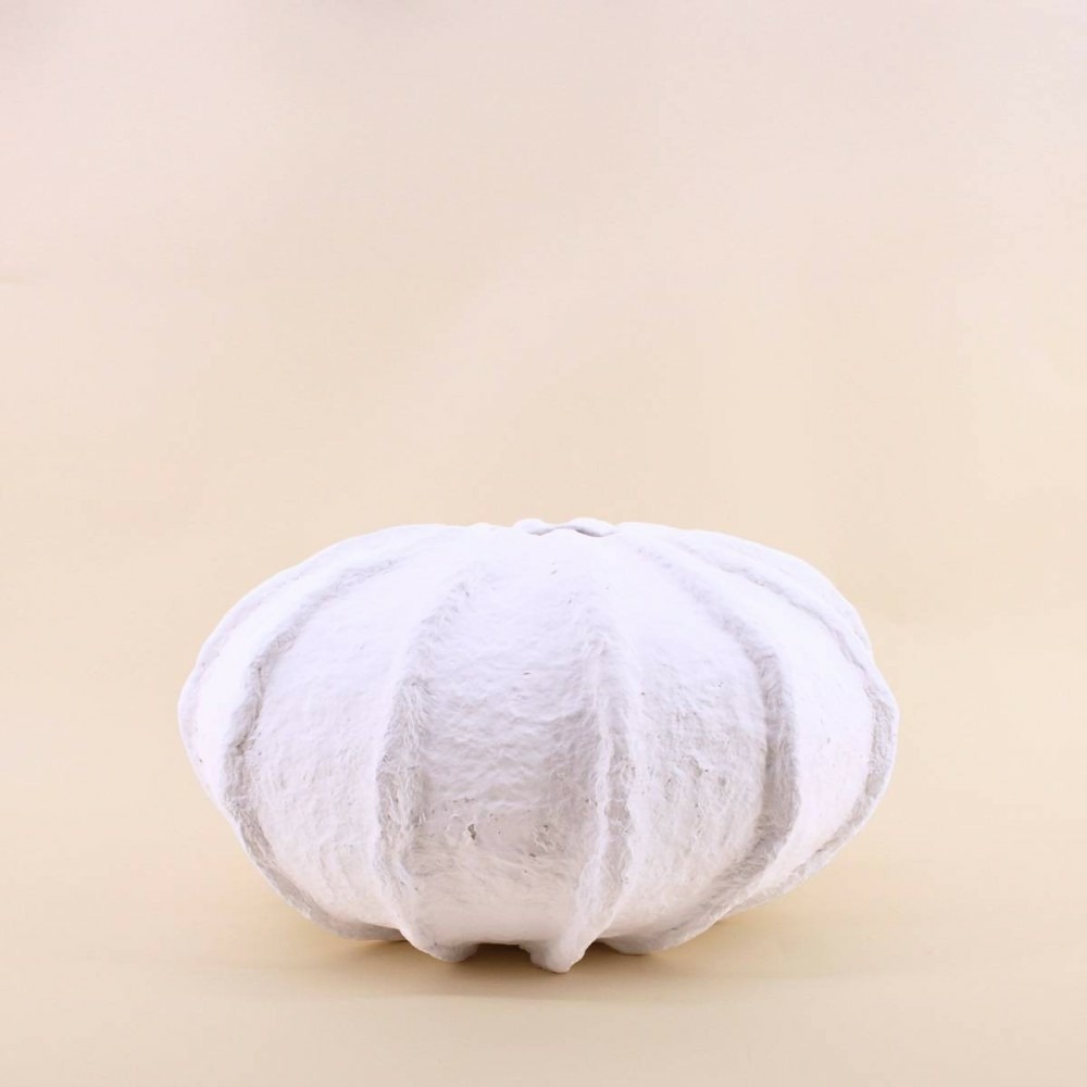 Vase boule en papier maché blanc 37cm
