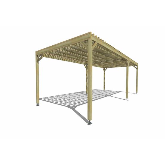 Pergola bois • 7m x 3m • indépendante • sens largeur • lattage bois • livraison comprise