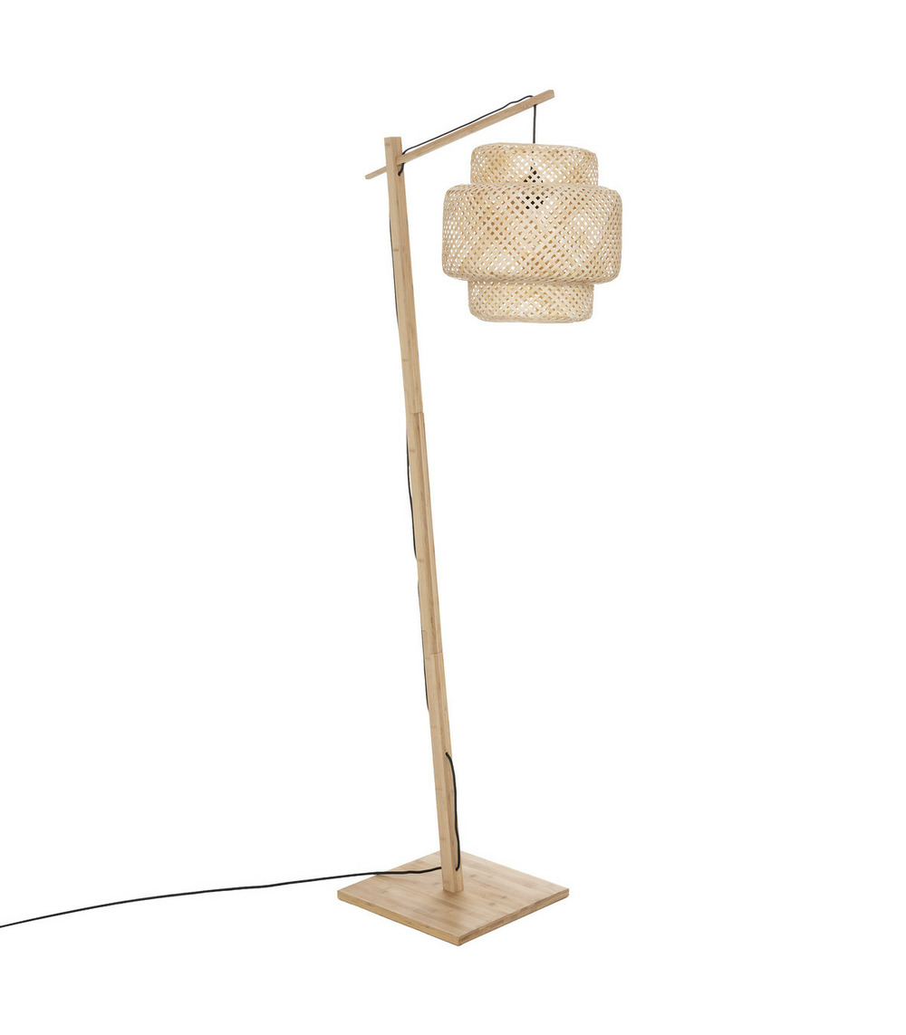 Lampadaire en bambou naturel h 173 cm