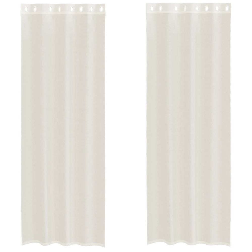 Rideaux en voile avec œillets 2 pcs crème 140x300 cm