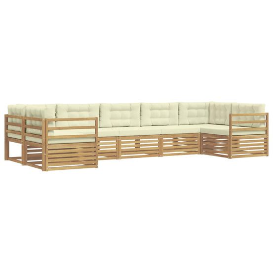 Ensemble de canapés d'extérieur 7 pc blanc et crème polyester