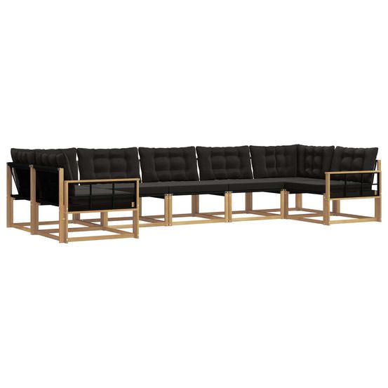 Ensemble de canapés d'extérieur 7 pc blanc et noir