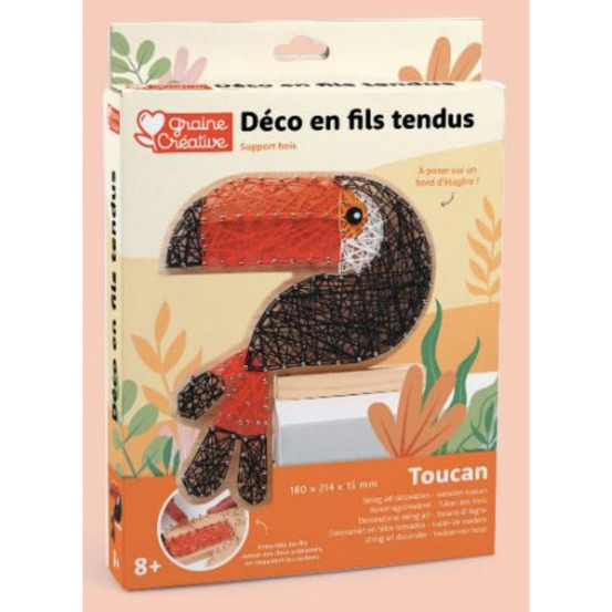 Kit de string art toucan en bois - créez votre œuvre unique