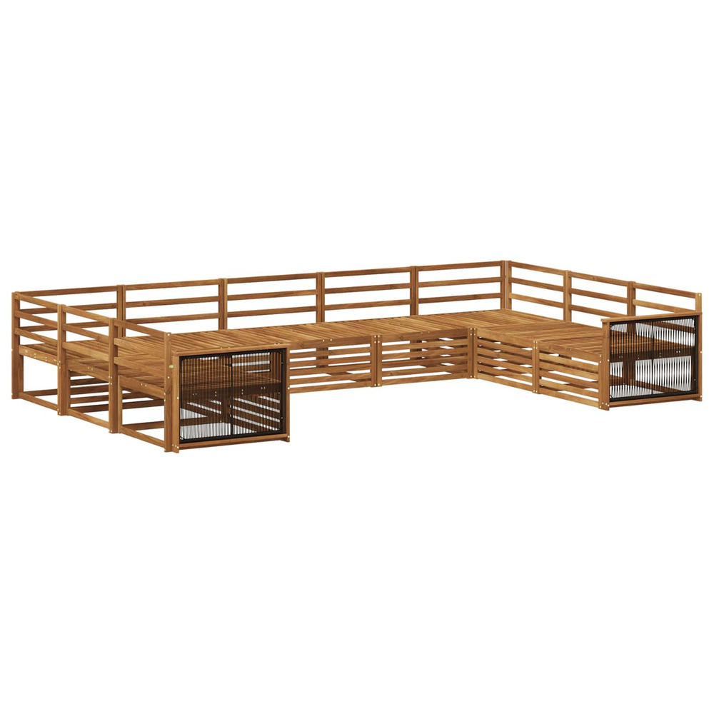 Ensemble de canapés d'extérieur 9 pcs naturel