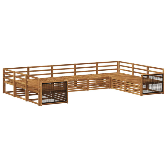 Ensemble de canapés d'extérieur 9 pcs naturel