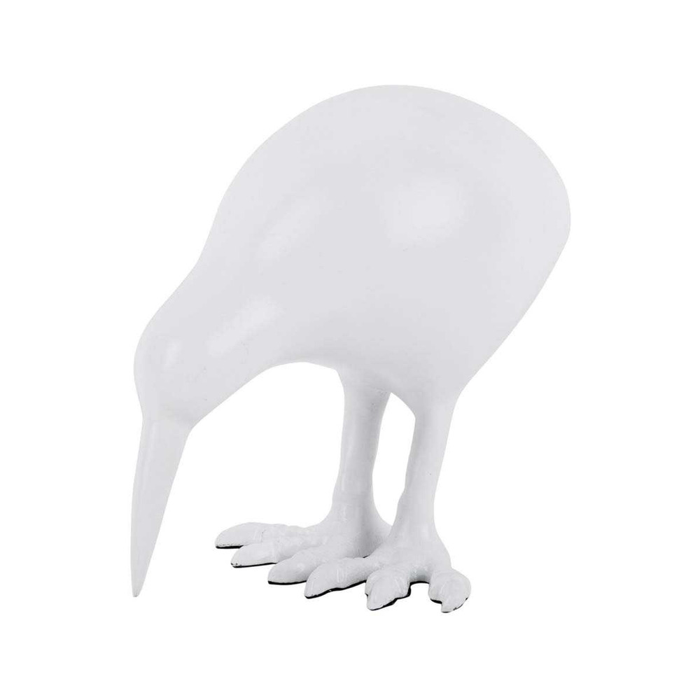 Statuette kiwi en aluminium blanc
