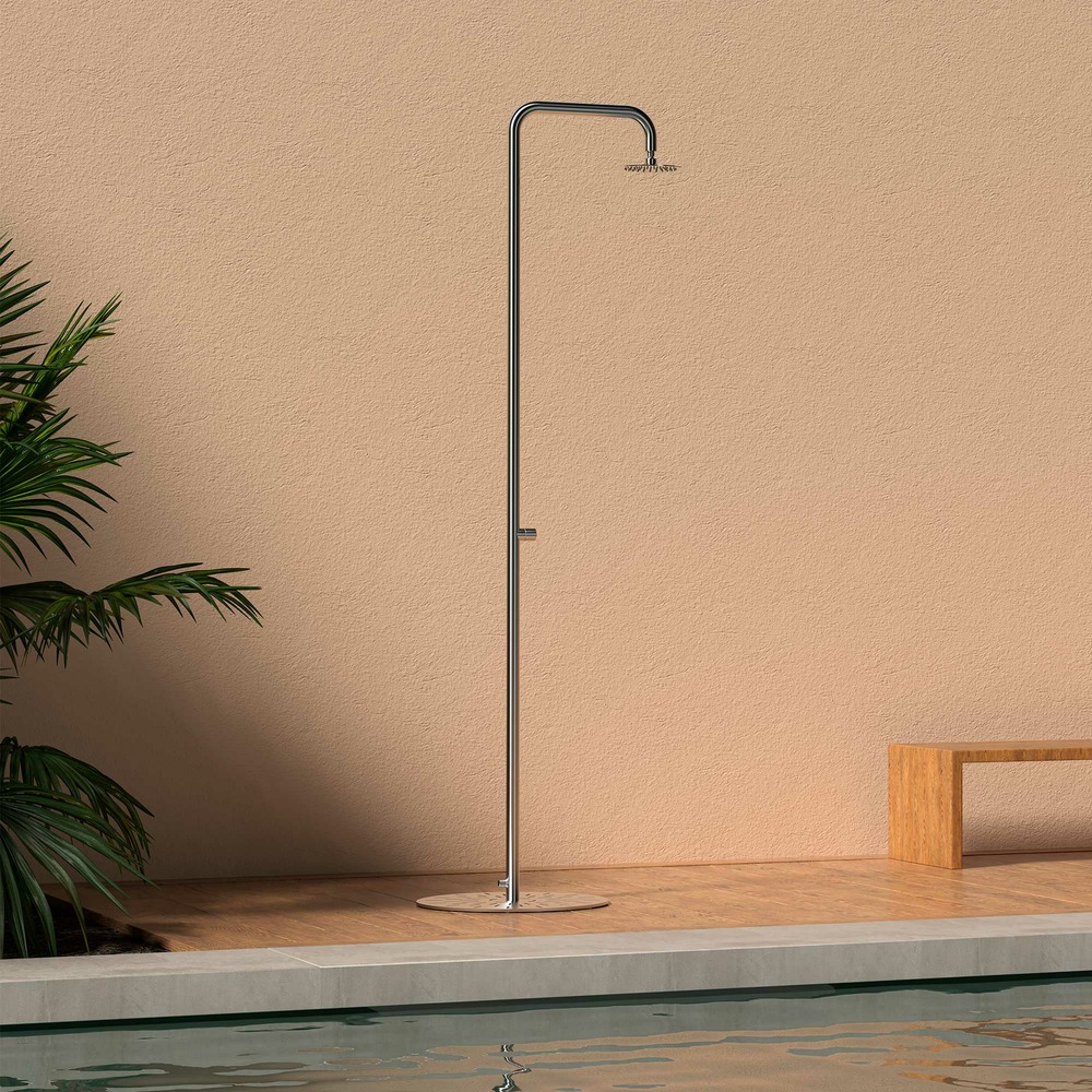 Douche exterieure sined simius inox en acier inoxydable 316l 230cm