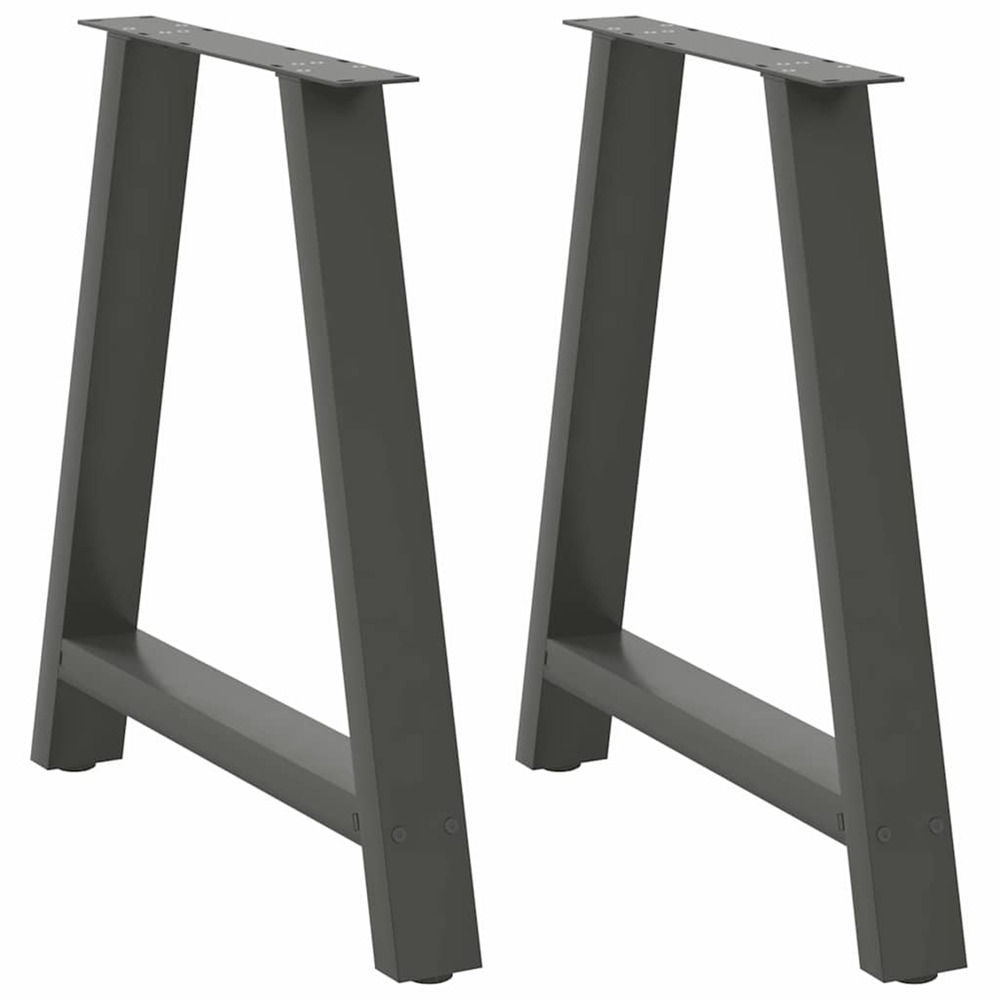 Pieds de table à manger en forme de a 2 pièces anthracite 80 x (72-73) cm acier