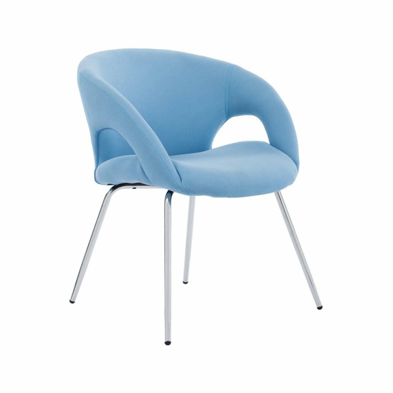 Chaise arturo, chaise d'attente avec accoudoirs pour bureau, siège d'attente ergonomique, 58x59h72 cm, bleu clair