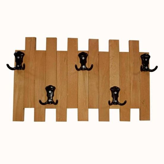 Patère en bois mymo modèle 2 - 5 crochets