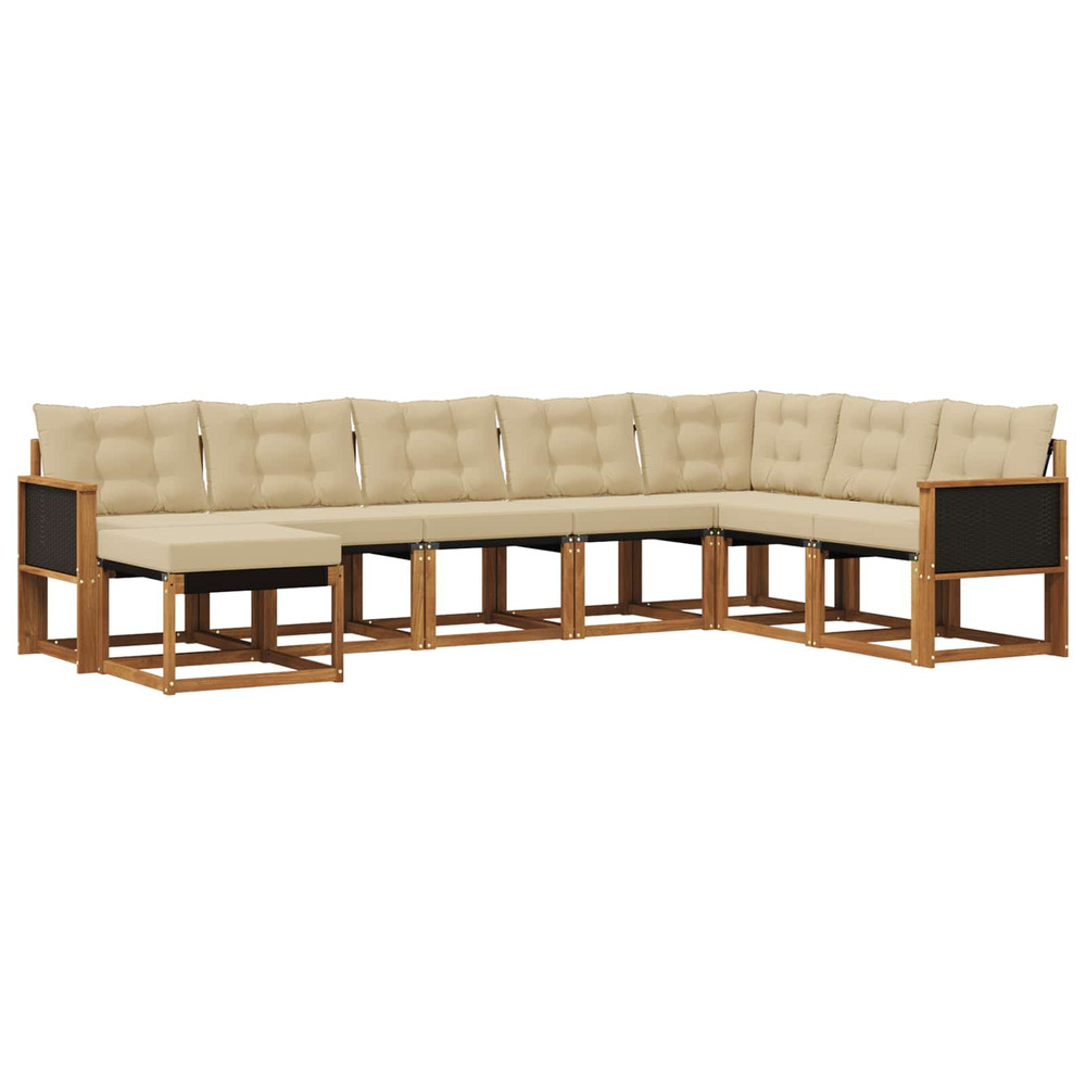 Ensemble de canapés d'extérieur 8 pcs naturel et beige