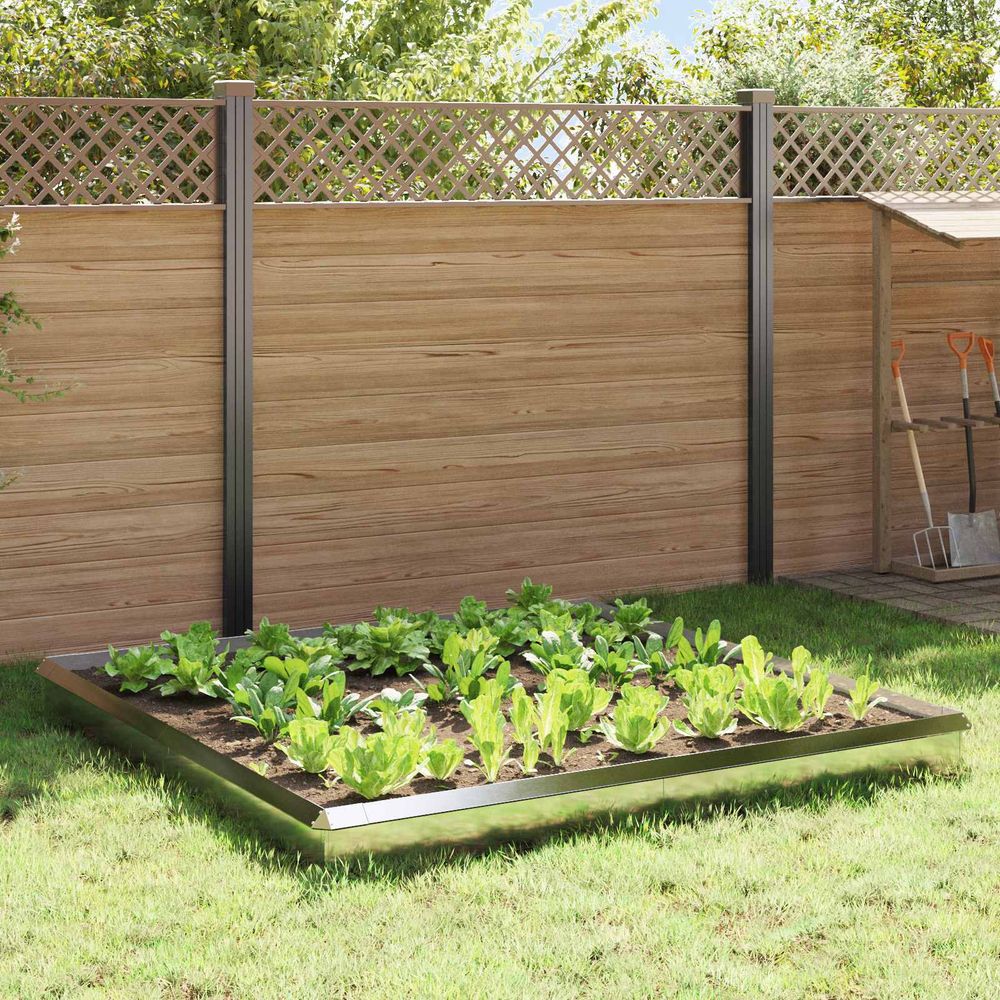 Clôture anti-limaces acier inoxydable jardin protection nuisibles robuste 100x25cm argent