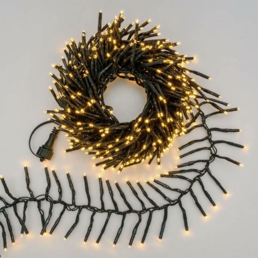 Guirlande lumineuse boa d12cm 5m 500 miniled blanc chaud extensible 31v câble vert ip44 smart connect lotti