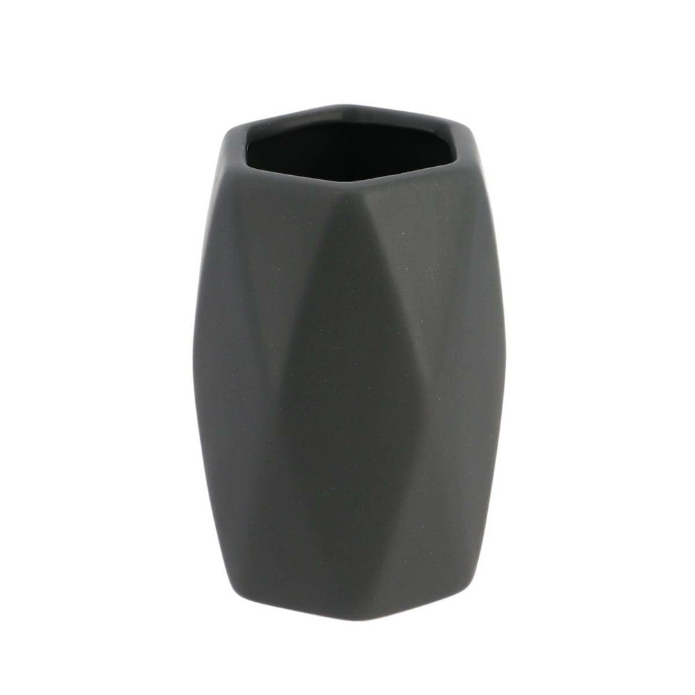 Gobelet gres forme losange - gris fonce