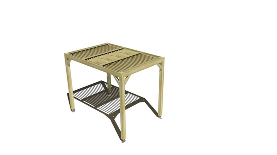 Pergola bois • 2m x 3m • indépendante • sens largeur • lames orientables bioclimatiques incluses • livraison comprise