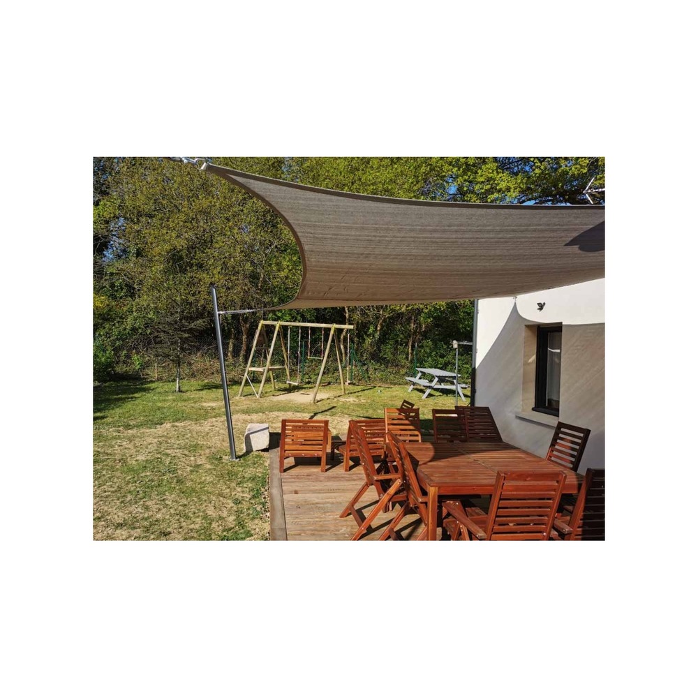 Voile d'ombrage ajourées triangulaire 3.6x3.6x3.6 ivory, easyshade