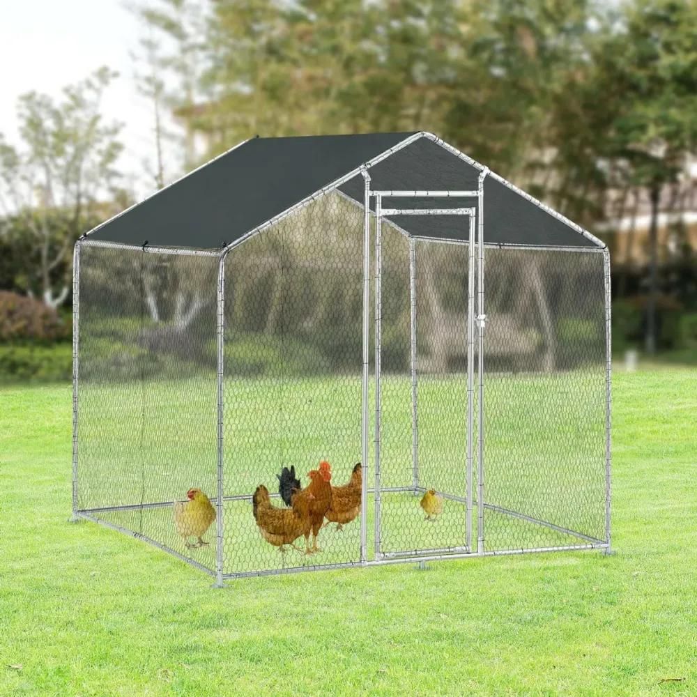 Enclos pour volailles 2x2x2m - 4m² en tube galvanisé et toile pe imperméable