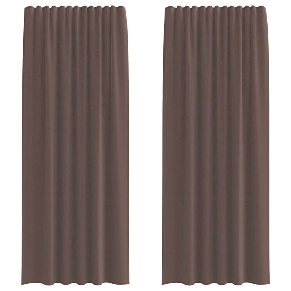 Rideaux en voile avec passants 2 pcs marron
