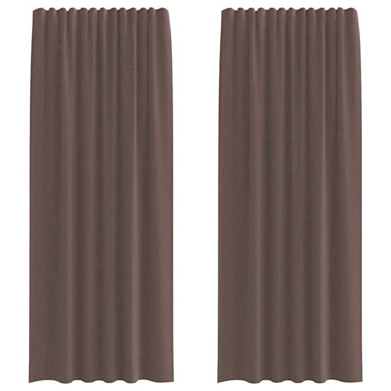 Rideaux en voile avec passants 2 pcs marron