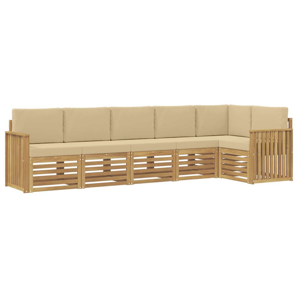 Ensemble de canapés d'extérieur 6 pc blanc et beige polyester