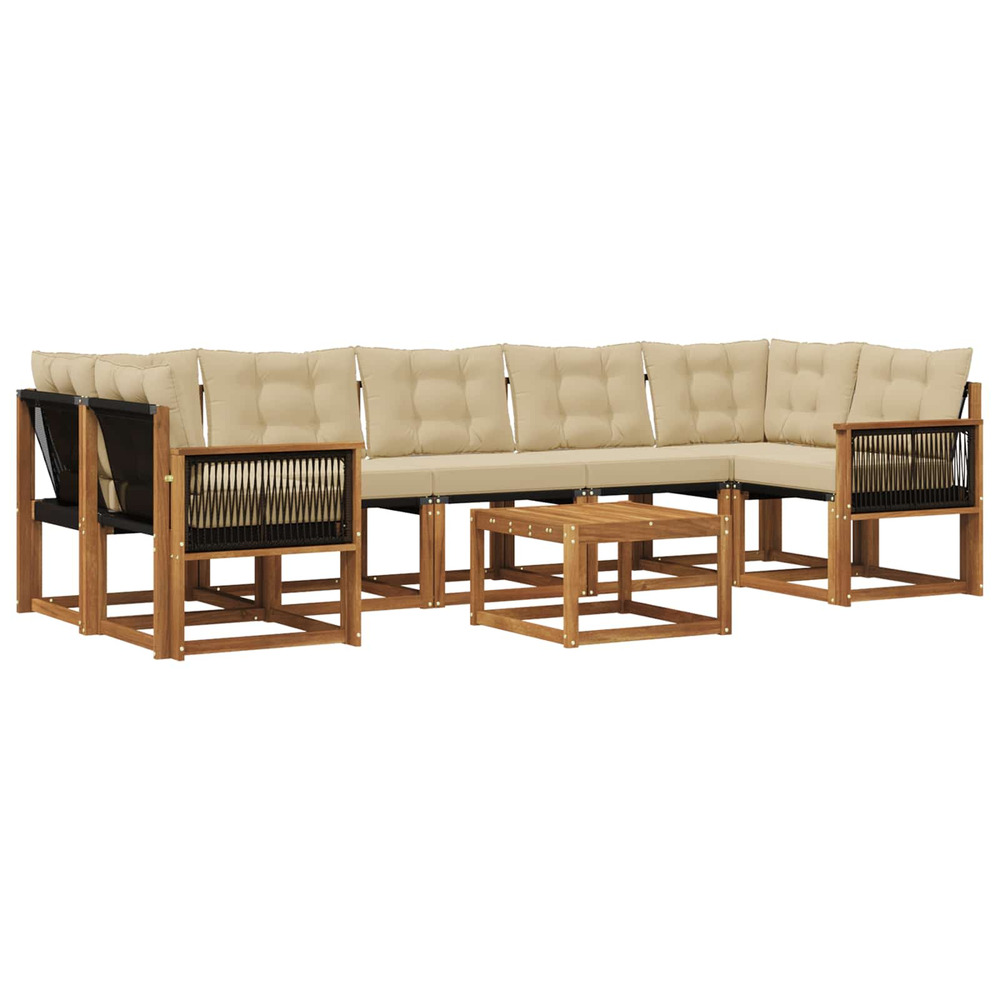 Ensemble de canapés d'extérieur 8 pcs naturel et beige