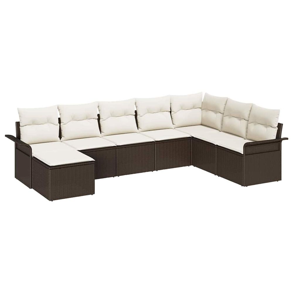 Ensemble de canapé de jardin 8 pc marron poly rotin