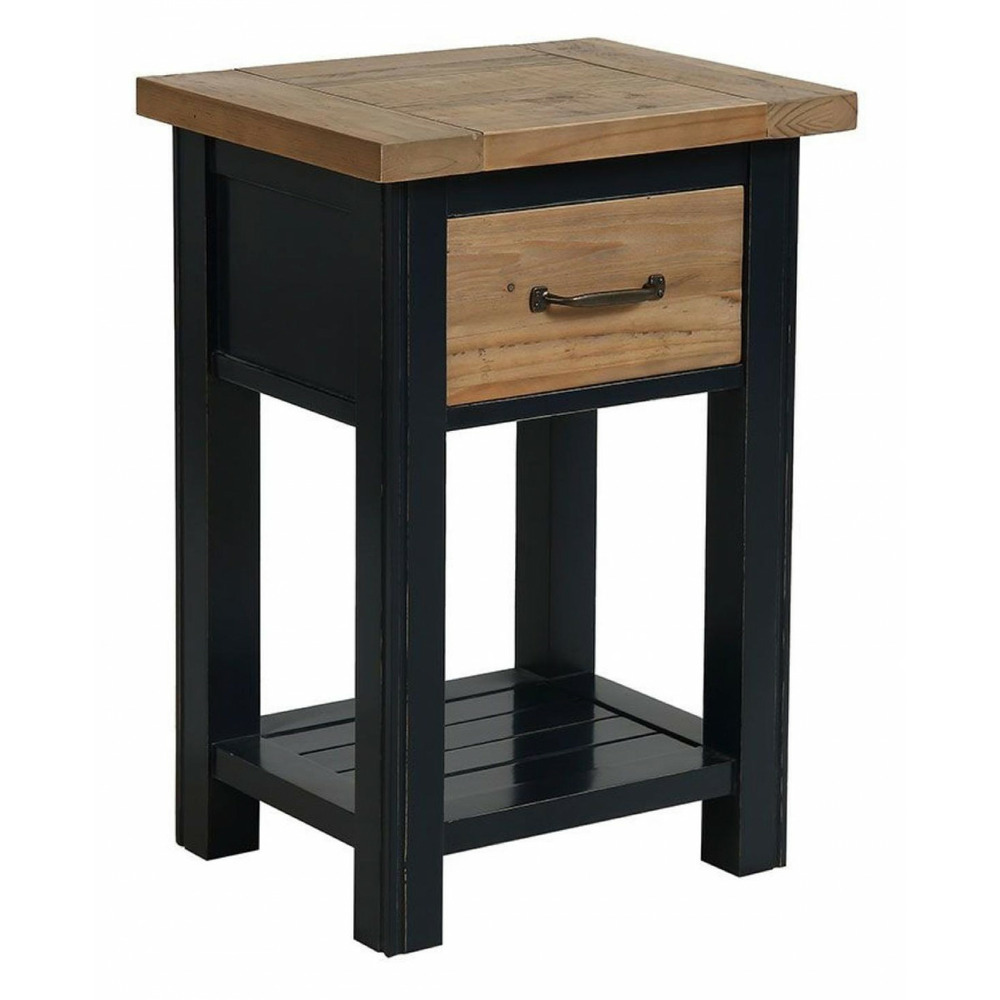 Table de chevet 1 tiroir mdf noir - rivages interior's