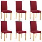 Chaises de salle à manger 6 pcs rouge bordeaux tissu