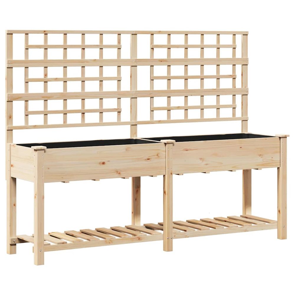 Cache-pot de jardin beige 203,5 x 54 x 152,5 cm