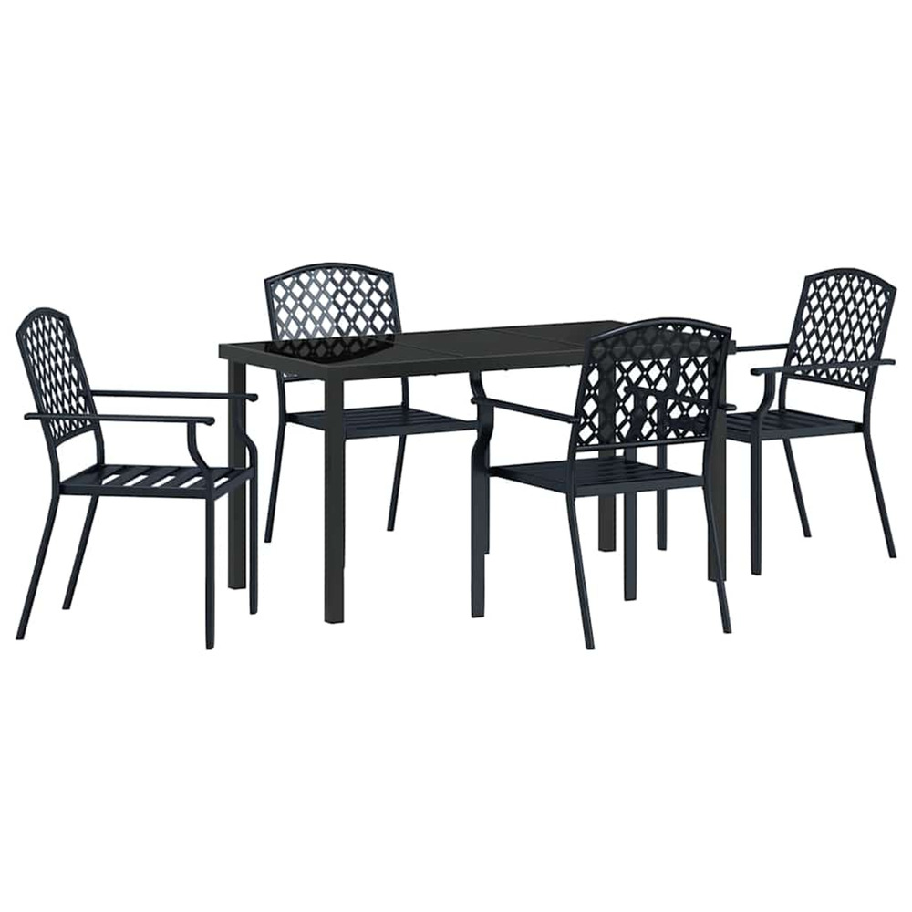Ensemble de salle à manger pour jardin 5 pcs anthracite